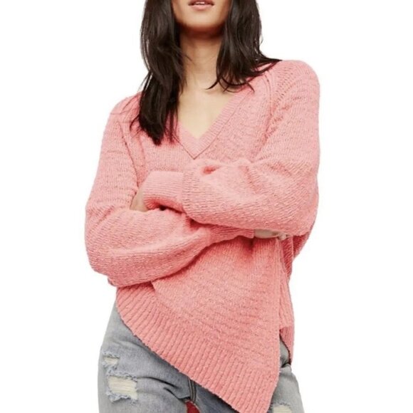 Free People Sweaters - Free People West Coast Asymmetrical Sweater In Rose Pink XS​​​​​​​​​​​​​​​​​​